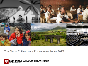 Okładka globalnego raportu o filantropii w roku 2025